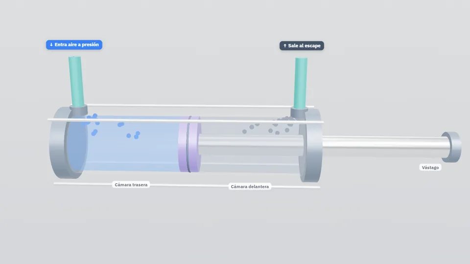 Simulador de Cilindro neumático en 3D